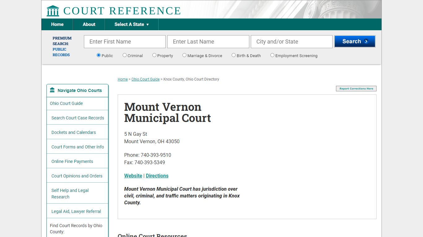 Mount Vernon Municipal Court - Court Records Directory